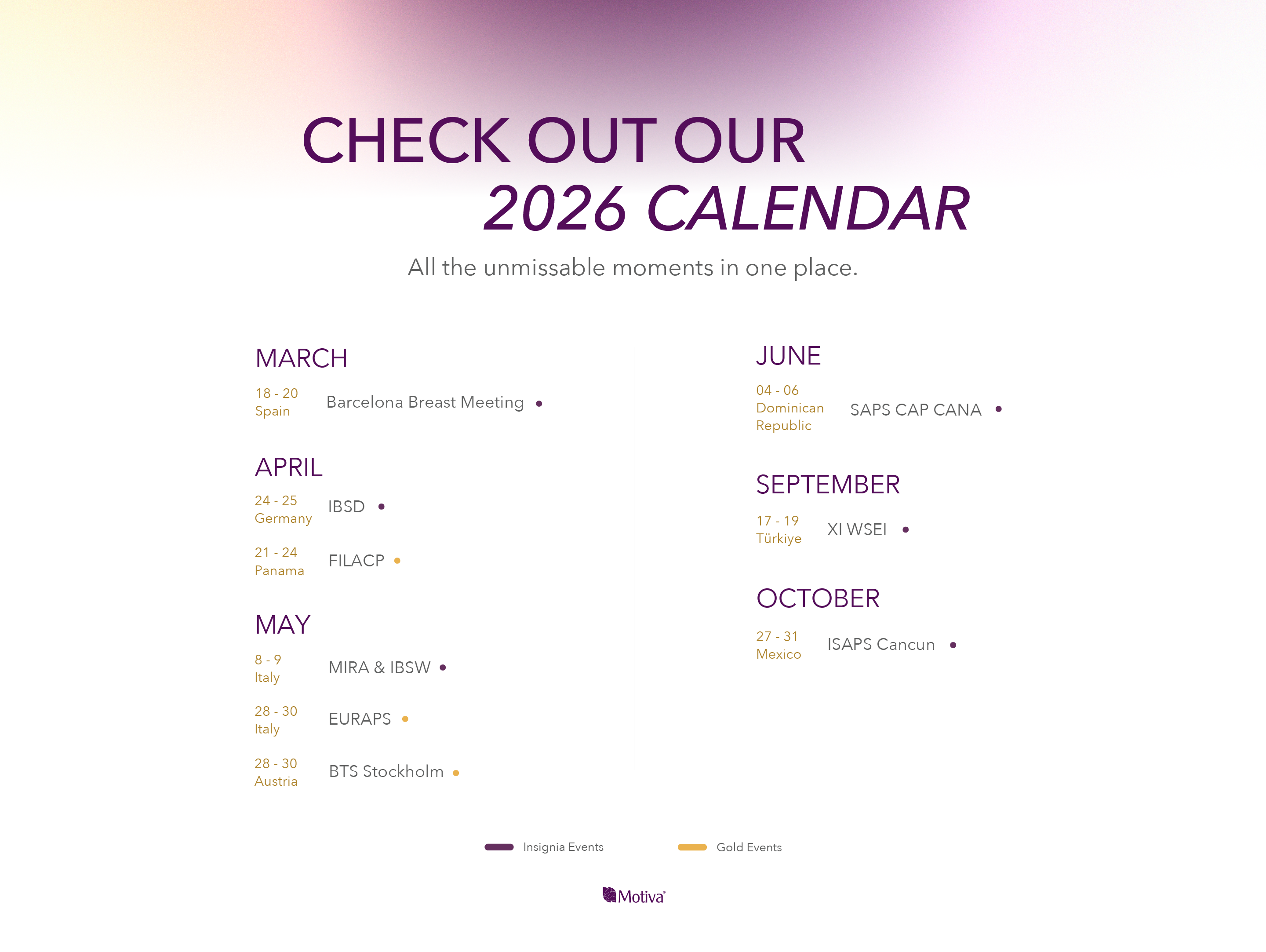 2026 calendar events